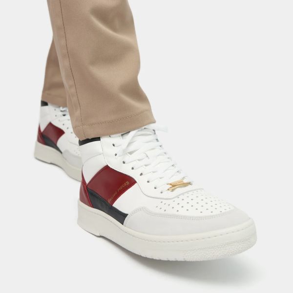 Filling Pieces Mid Ace Skyline Sneaker Wit/Rood