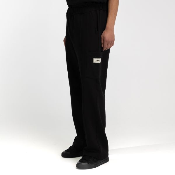 Flâneur Atelier Tailored Terry Cotton Broek Zwart