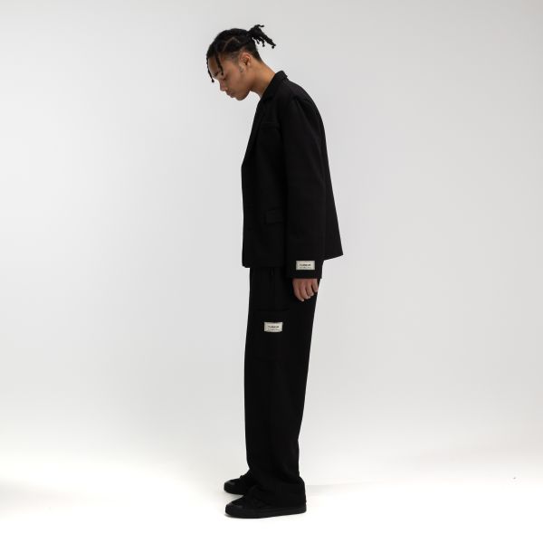 Flâneur Atelier Tailored Terry Cotton Broek Zwart