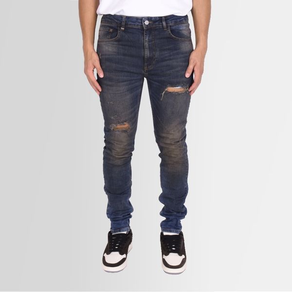 flaneur destroyer skinny jeans donker blauw