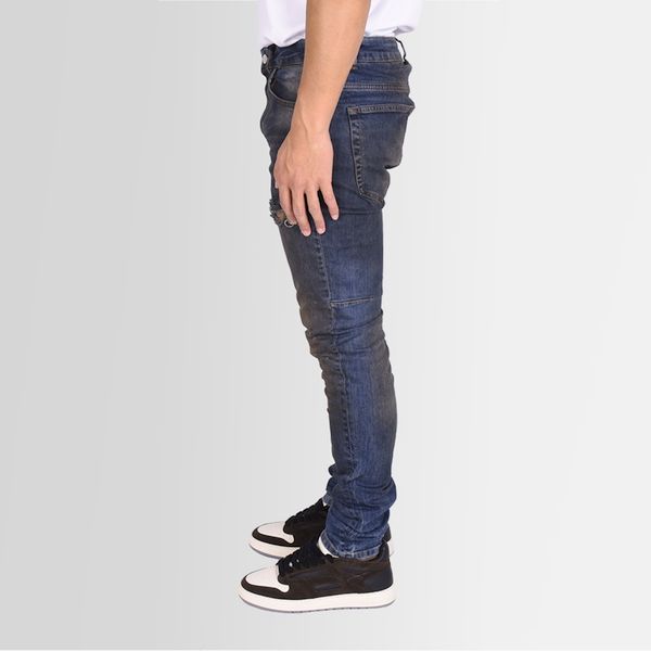 flaneur destroyer skinny jeans donker blauw