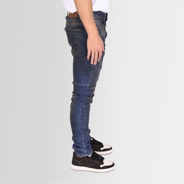 flaneur destroyer skinny jeans donker blauw