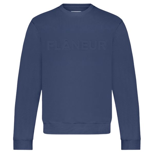 Flâneur Embossed Sweater Donker Blauw