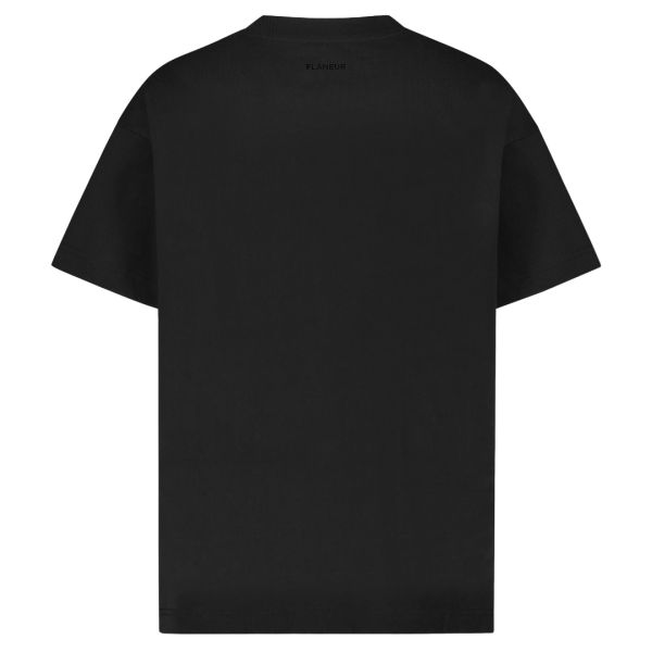 Flâneur Embossed T-shirt Zwart