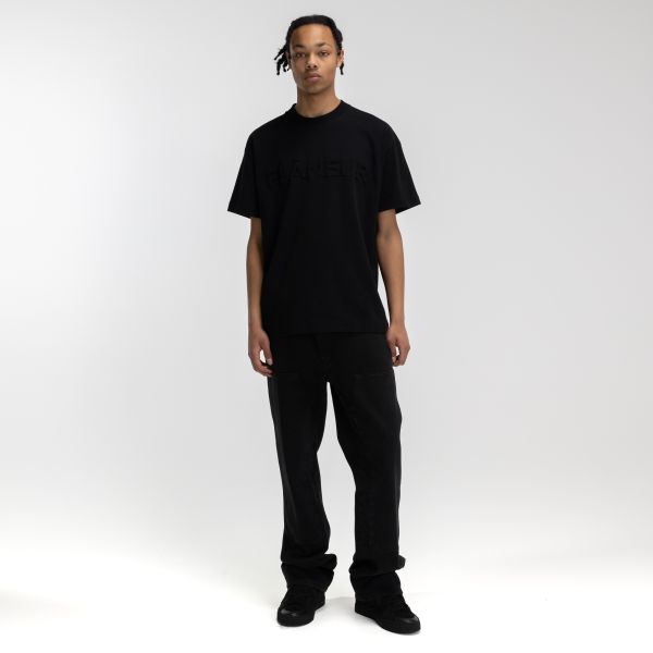 Flâneur Embossed T-shirt Zwart