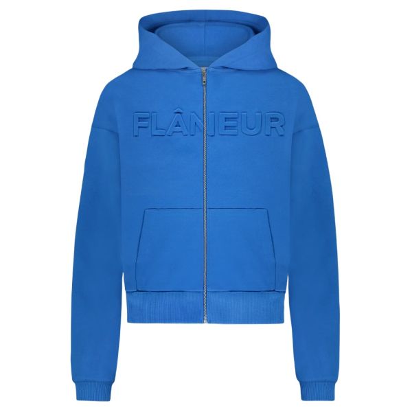 Flâneur Embossed Zip-Up Vest Blauw