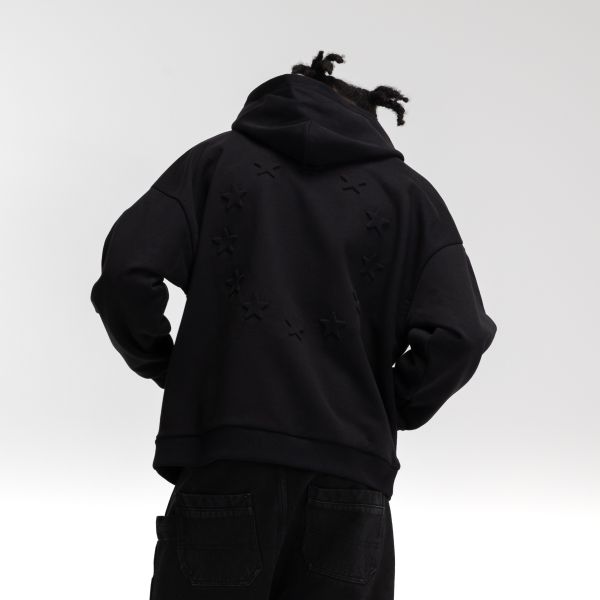 Flâneur Embossed Zip-Up Vest Zwart