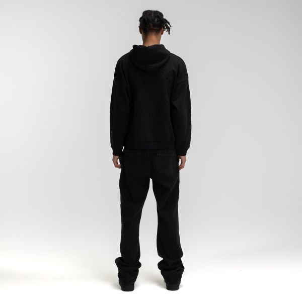 Flâneur Embossed Zip-Up Vest Zwart