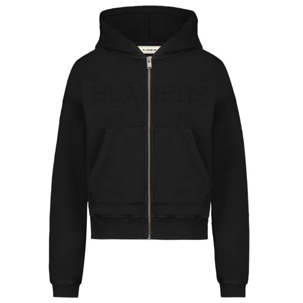 Flâneur Embossed Zip-Up Vest Zwart
