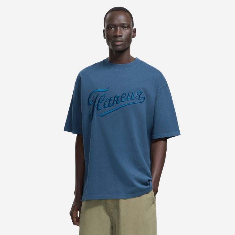 Flâneur Embroidered Logo T-shirt Navy