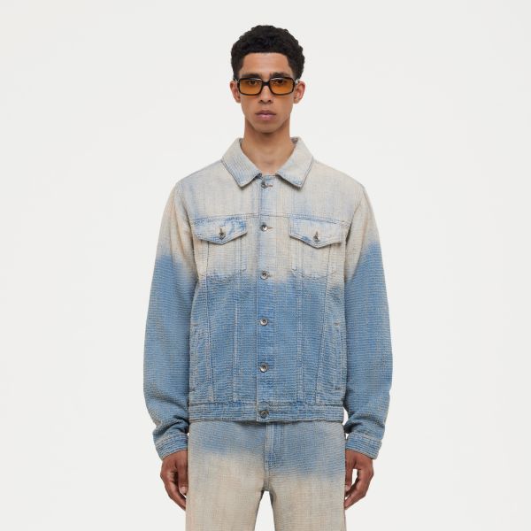 Flâneur Faded Tweed Spijkerjas Licht Blauw