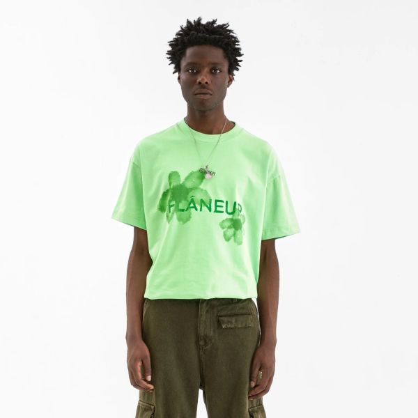 Flâneur Floral Watercolor T-shirt Groen