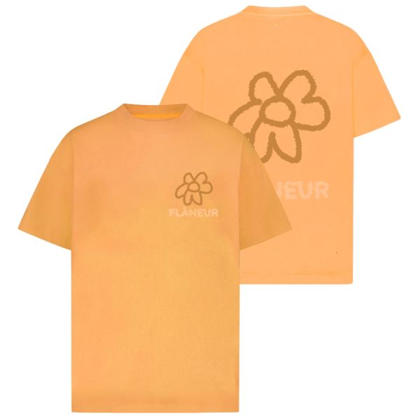 Flâneur Flower Doodle T-shirt Oranje
