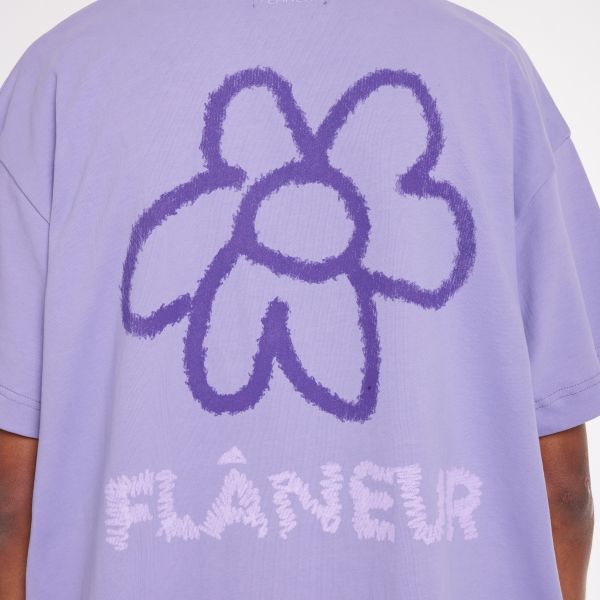 Flâneur Flower Doodle T-shirt Paars