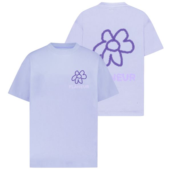 Flâneur Flower Doodle T-shirt Paars