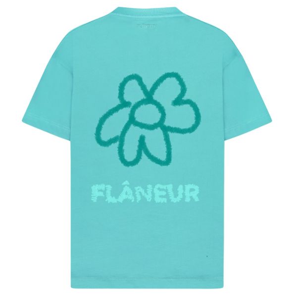 Flâneur Flower Doodle T-shirt Turquoise