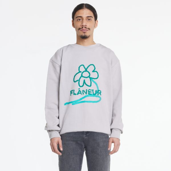 Flâneur Flower Stalk Sweater Grijs