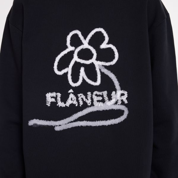 Flâneur Flower Stalk Sweater Zwart