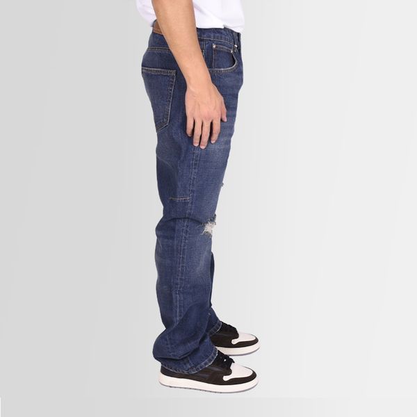 Flâneur Distressed Straight Jeans Donker Blauw