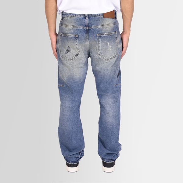 flaneur homme distressed straight jeans licht blauw