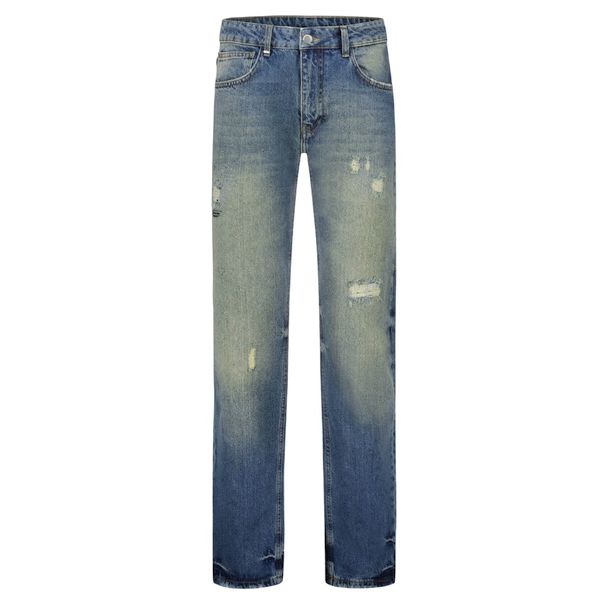 flaneur homme distressed straight jeans licht blauw