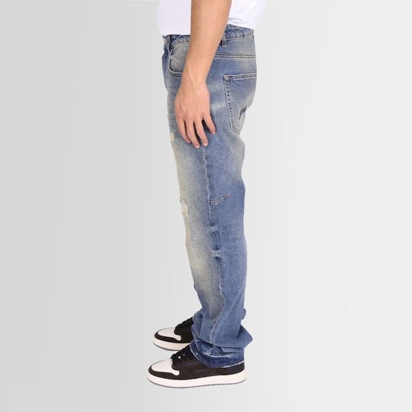 flaneur homme distressed straight jeans licht blauw