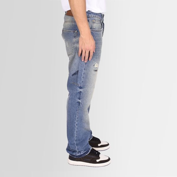 flaneur homme distressed straight jeans licht blauw