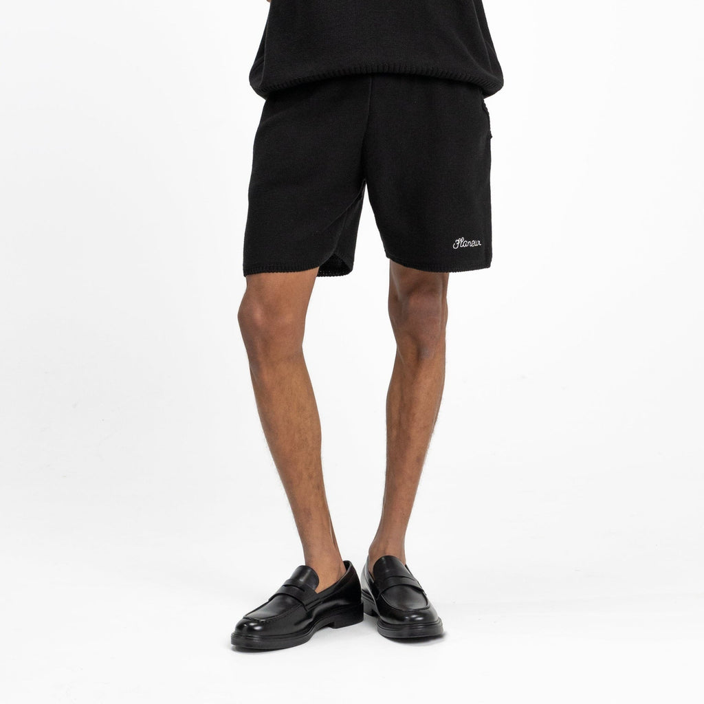 flaneur homme knitted korte broek zwart