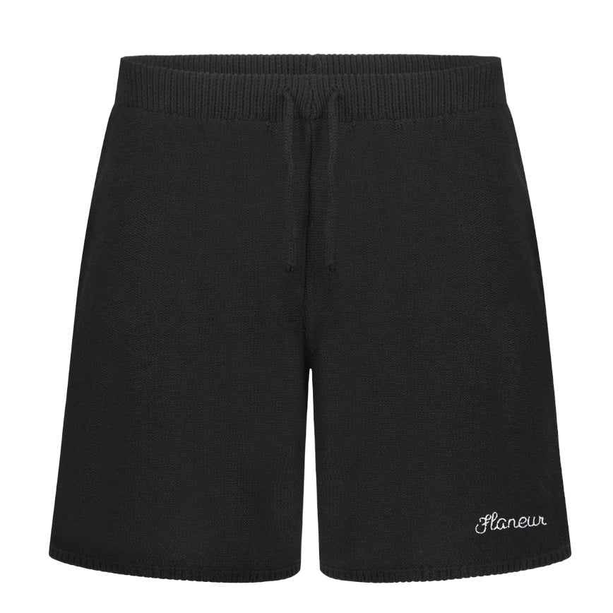 flaneur homme knitted korte broek zwart