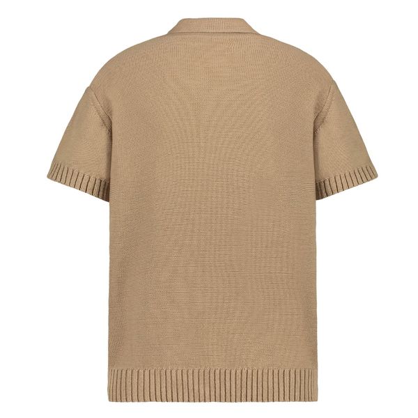 flaneur homme knitted polo bruin