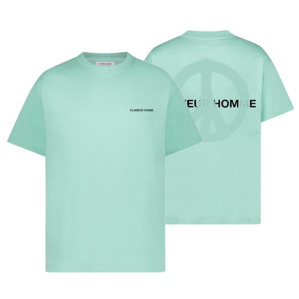 flaneur homme peace t-shirt licht blauw