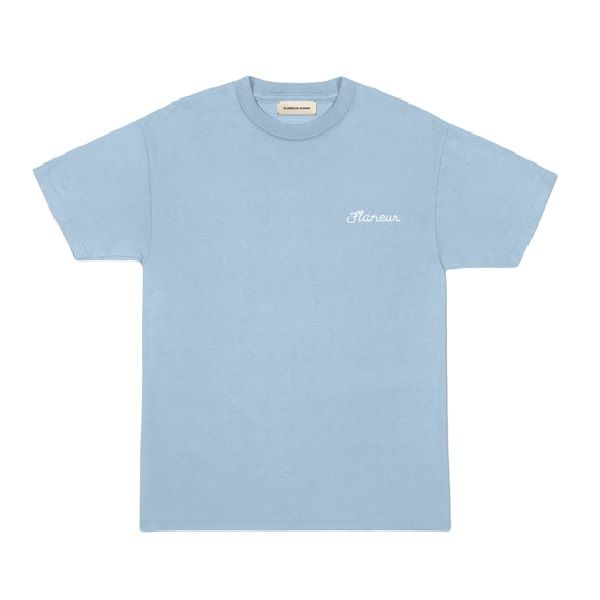flaneur homme signature t-shirt licht blauw