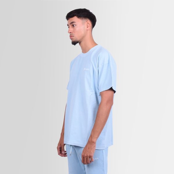flaneur homme signature t-shirt licht blauw