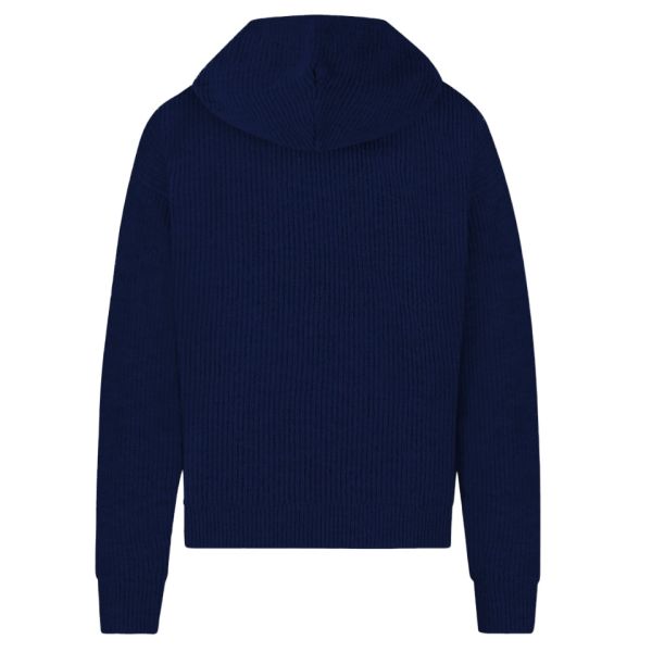 Flâneur Knitted Logo Hoodie Navy