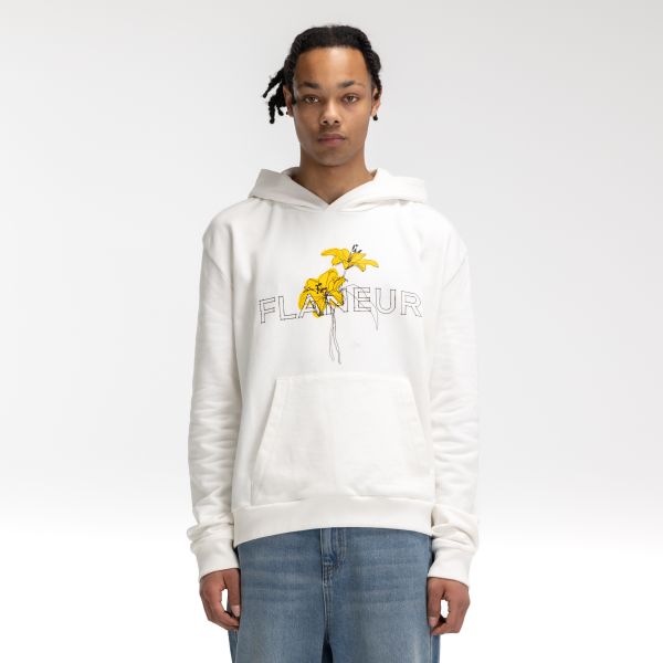 Flâneur La Fleur Hoodie Wit