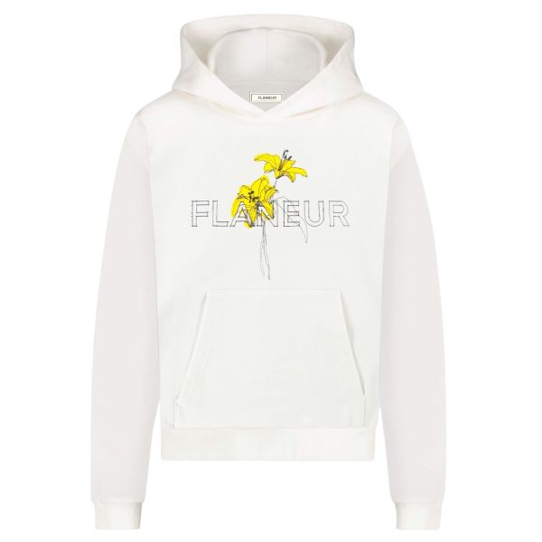 Flâneur La Fleur Hoodie Wit