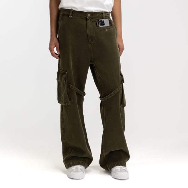 Flâneur Phone Pocket Cargo Broek Donker Groen