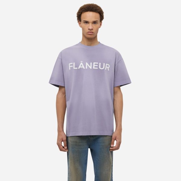 Flâneur Printed Logo T-shirt Paars