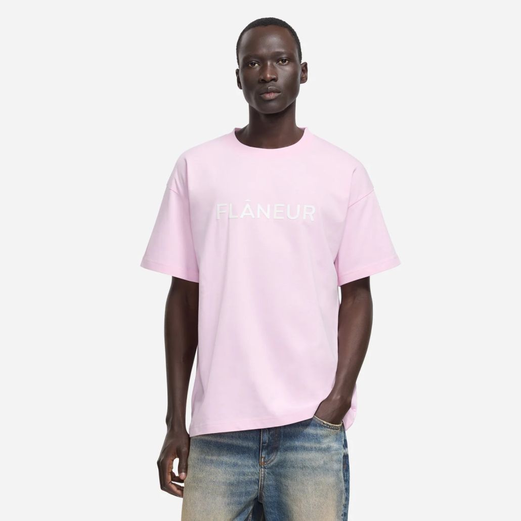 Flâneur Printed Logo T-shirt Roze