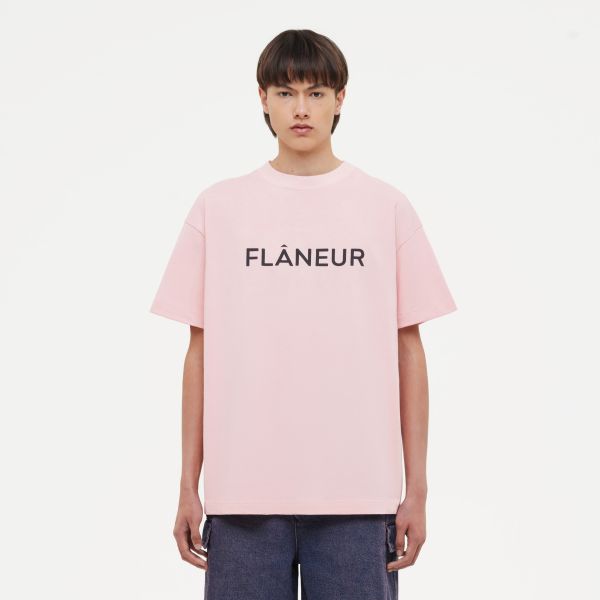 Flâneur Printed Logo T-shirt Roze