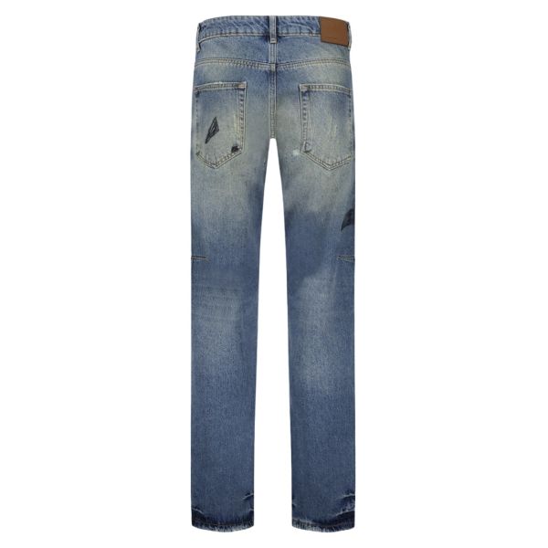 Flâneur Repaired Straight Jeans Blauw