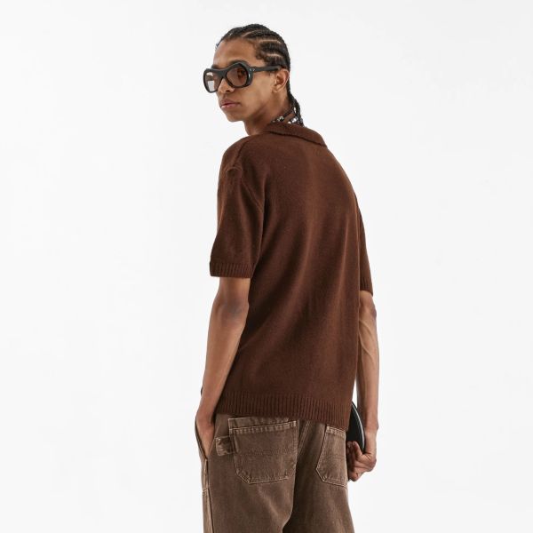 Flâneur Signature Knitted Polo Bruin