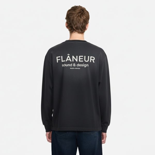 Flâneur Sound & Design Studio Longsleeve T-shirt Zwart