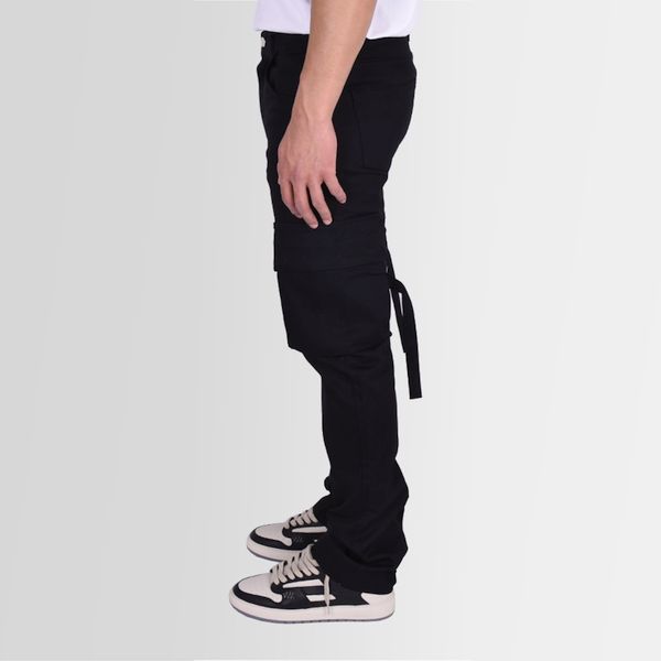 flaneur strap cargo pants zwart