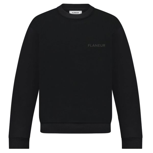 Flâneur Tonal Logo Sweater Zwart