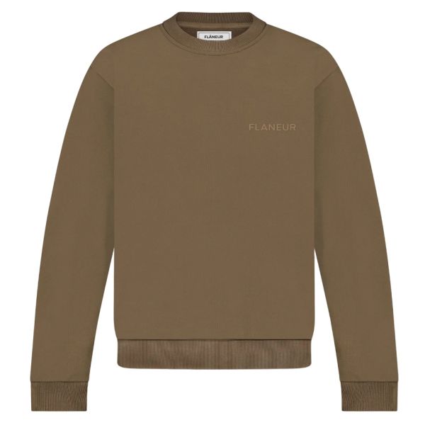 Flâneur Tonal Logo Sweater Bruin