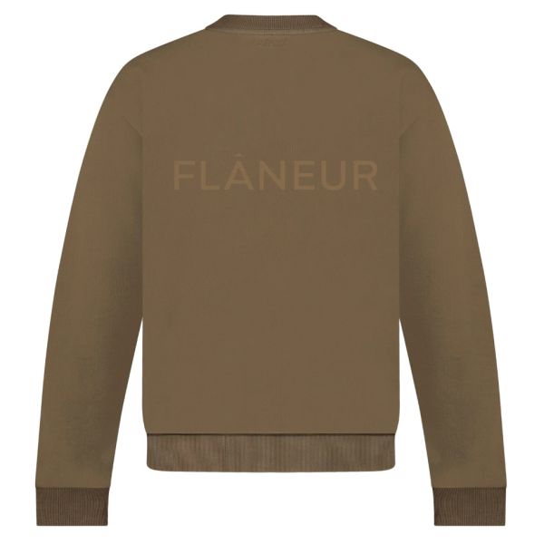 Flâneur Tonal Logo Sweater Bruin