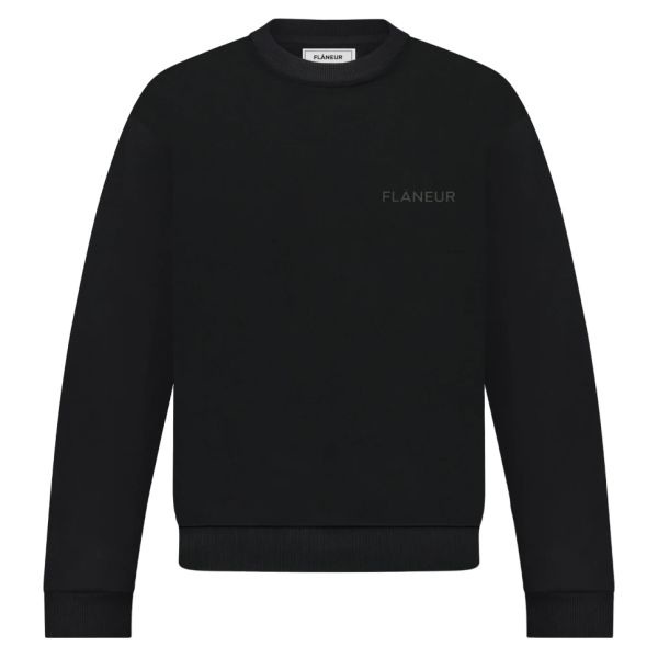 Flâneur Tonal Logo Sweater Zwart