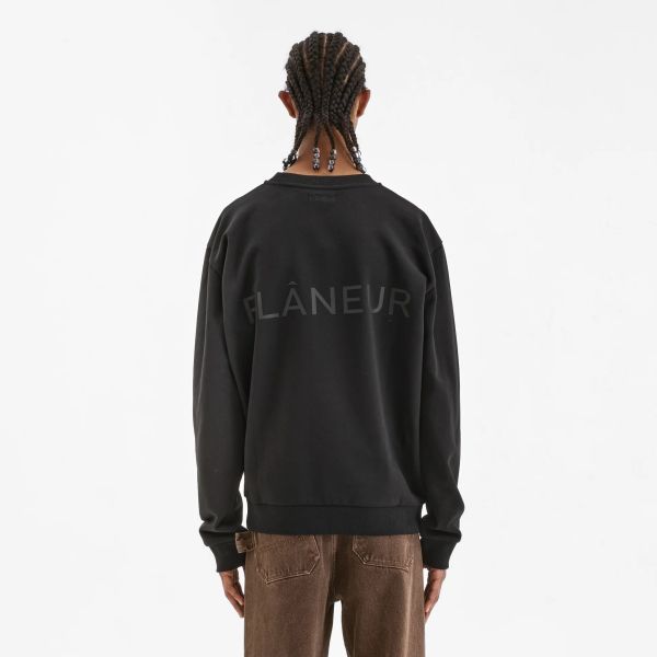 Flâneur Tonal Logo Sweater Zwart