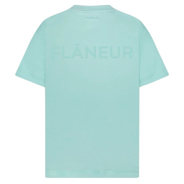 Flâneur Tonal Logo T-shirt Blauw